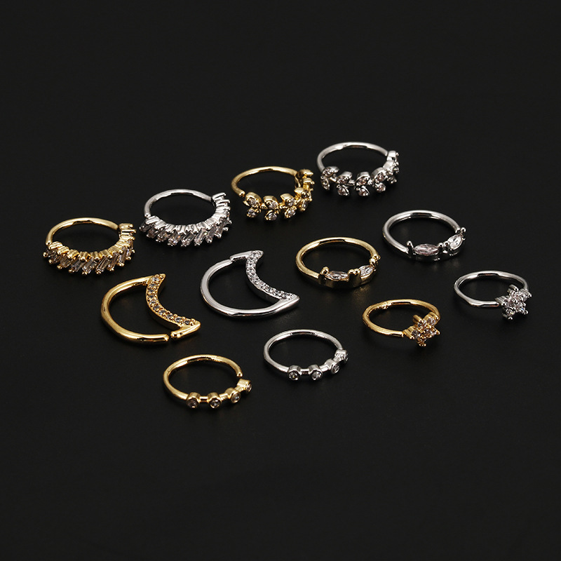 Simple Style Star Copper Inlay Zircon Nose Ring display picture 3