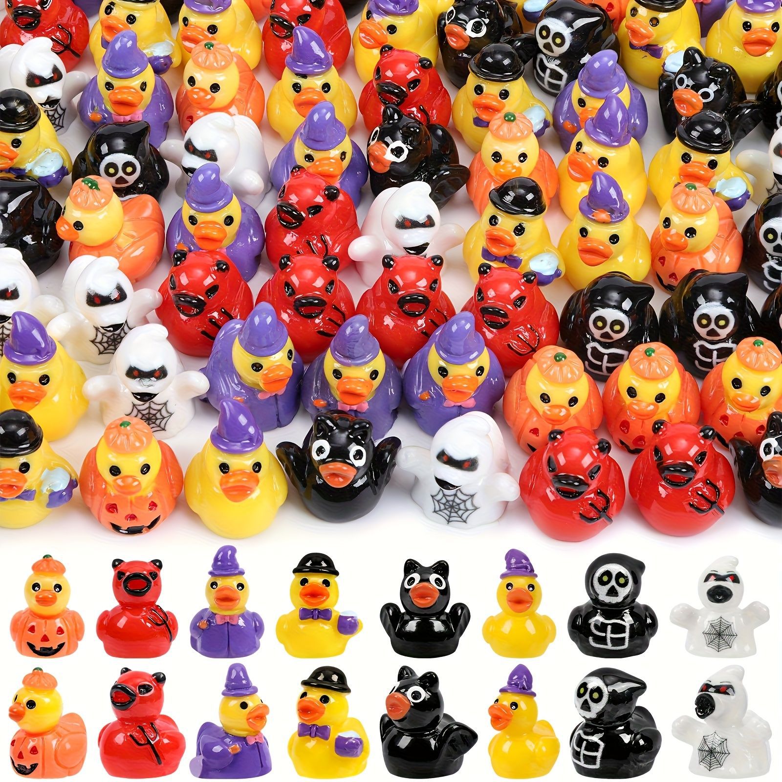 Cross-border new product Halloween creative devil ghost duck pumpkin little duck DIY micro landscape resin decoration accessories