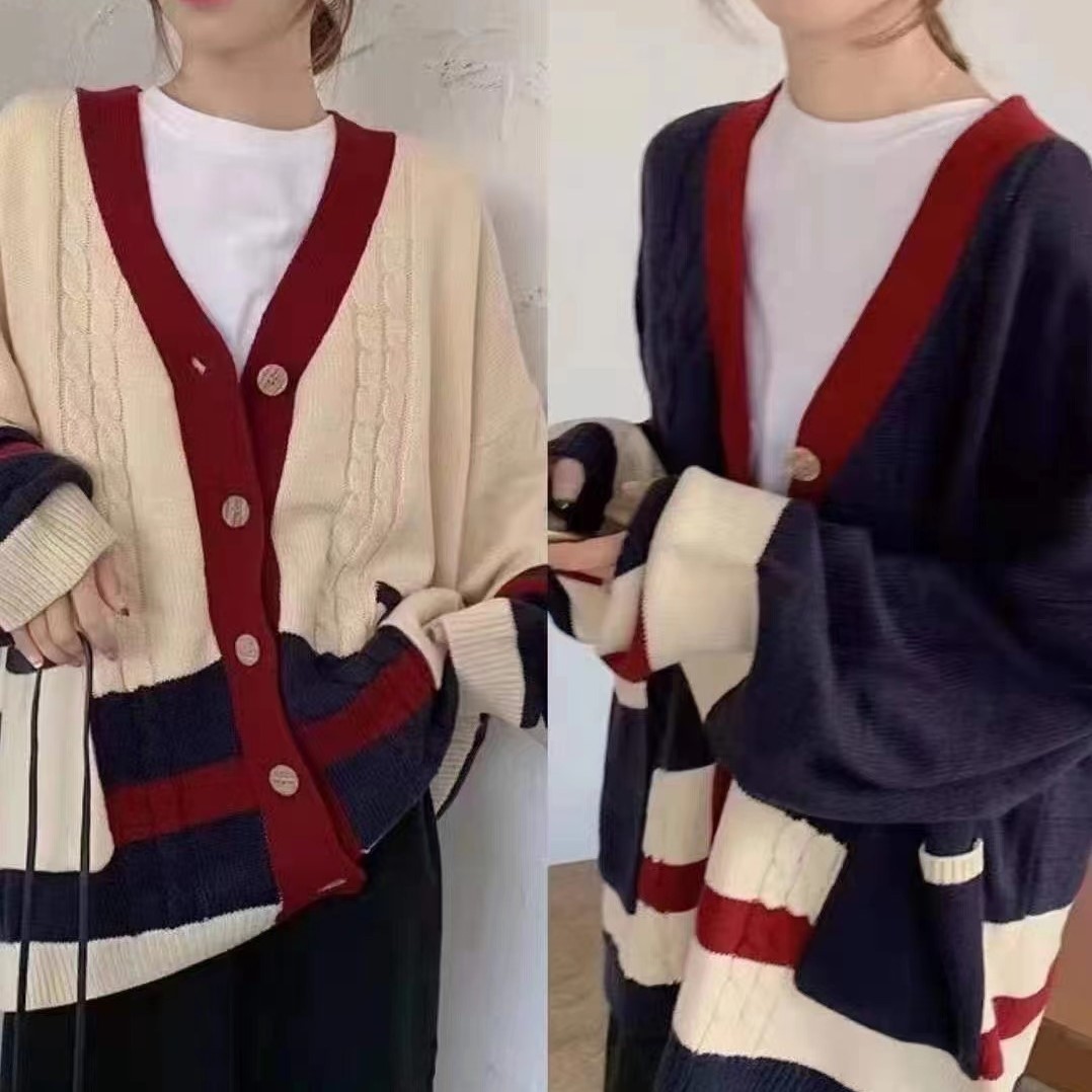 韩国代购毛衣女装秋冬季新款百搭韩系外套开衫外穿针织女
