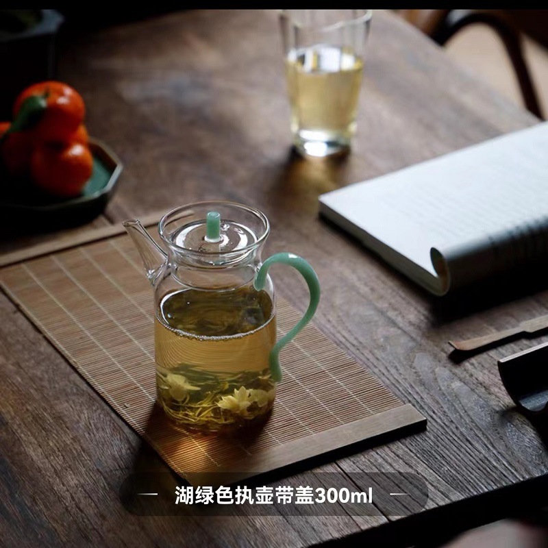 Nuevo estilo de imitación canción olla de vidrio tetera verde resistente al calor tetera fría hogar Kung Fu olla con filtro pequeña flor tetera