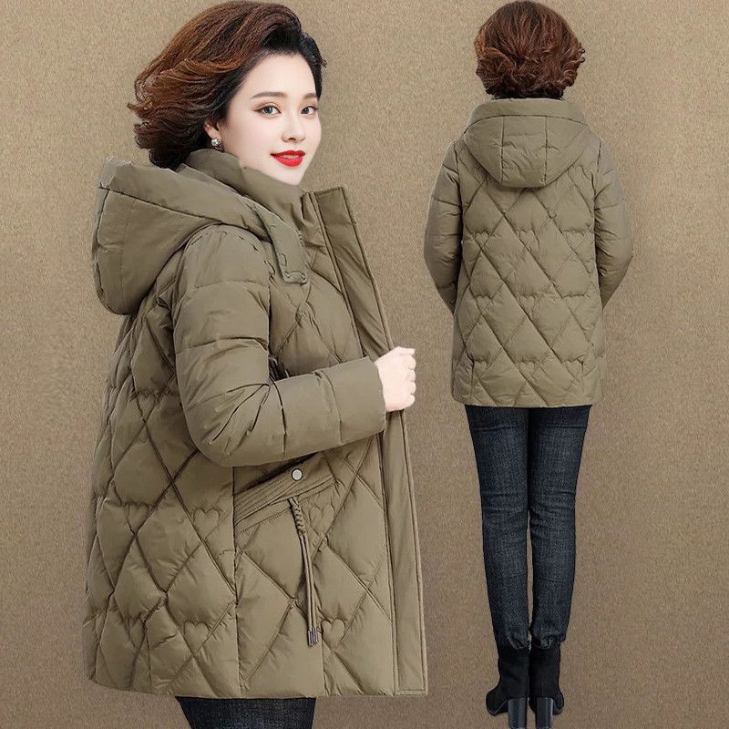 妈妈冬装棉服女中长款2025新款中老年棉衣秋冬季保暖棉袄外套|undefined