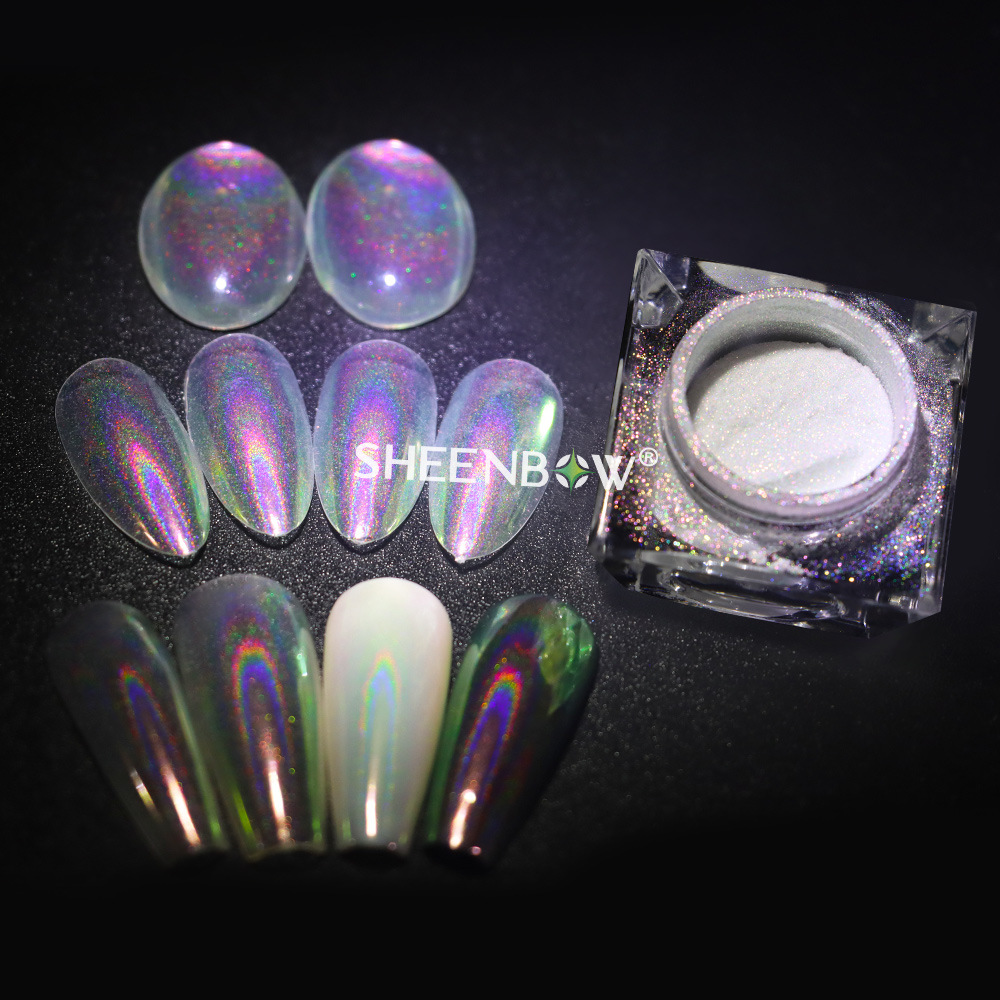 鑫铂新品镭射网红贵妇细腻镜面美甲胶粉镭射偏光极光粉魔镜闪粉