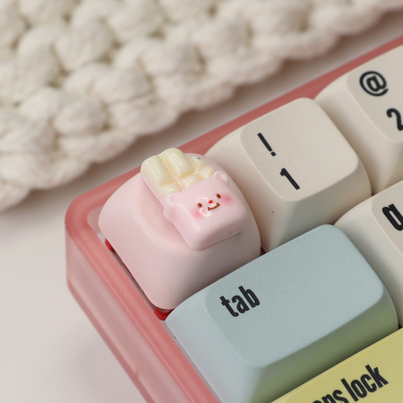 クロスボーダースポットかわいいクマメカニカルキーキャップ樹脂クロス軸キーキャップパーソナライズされたカスタマイズされたキーボードキャップMOAキャップ|undefined