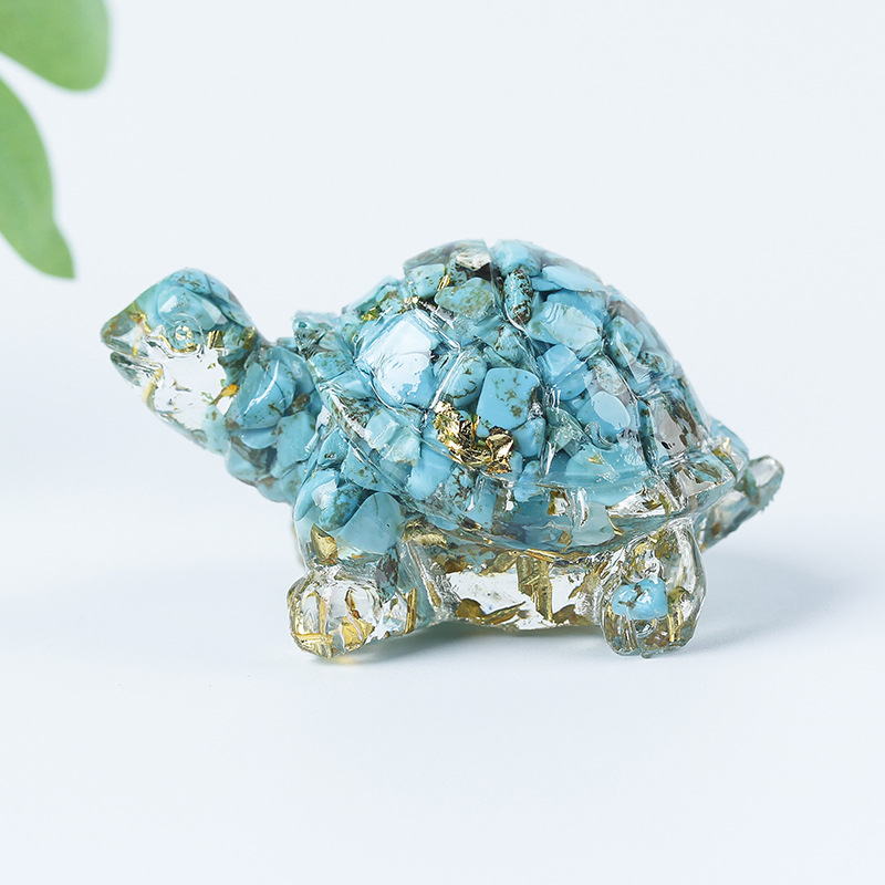 Cristal natural Animal Cristal blanco Cute Little Turtle Decoración creativa Adornos de escritorio Artesanías Decoración de coche