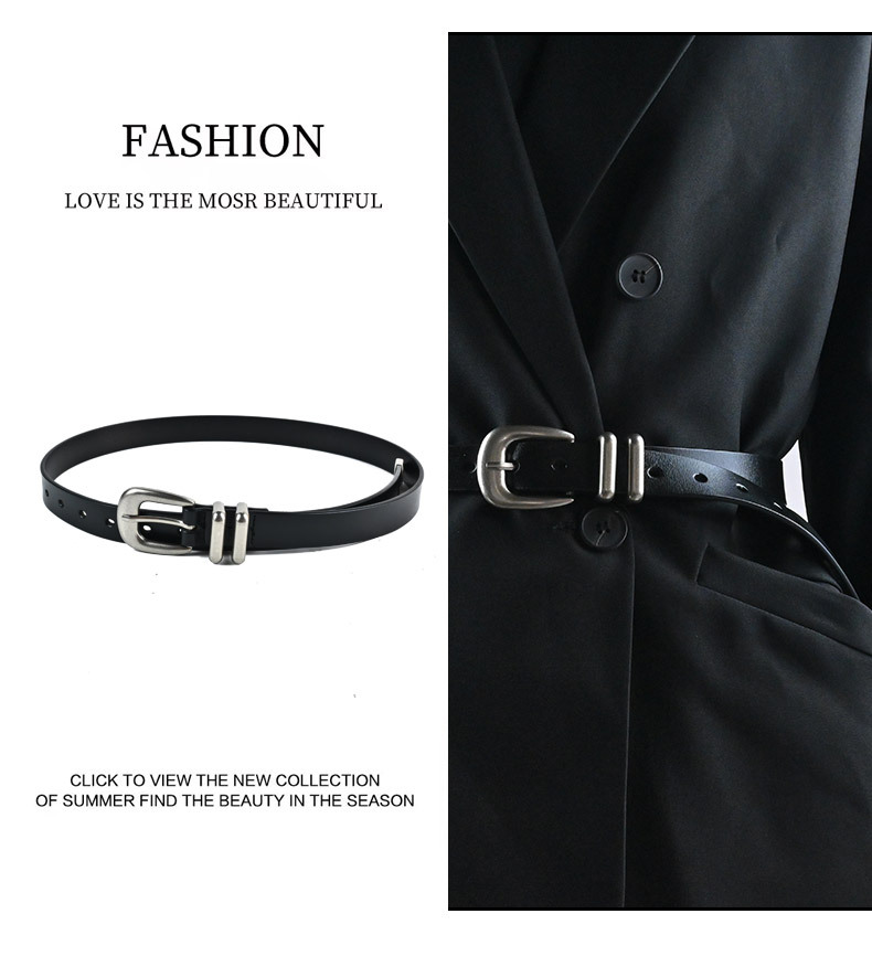 Nouvelle ceinture en cuir pour femme à haute texture, nouvelle ceinture en arc de triomphe pour femme avec boucle à aiguille et ceinture en cuir polyvalente pour femme avec peau de vache_voghion.com