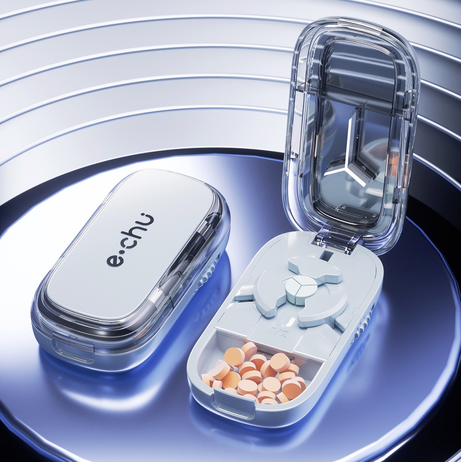 Cortador de medicamentos de estilo japonés, divisor de tabletas de tres medicamentos, corte preciso de medicamentos, dispensador de paquetes portátil de cuatro puntos, dispensador de medicamentos