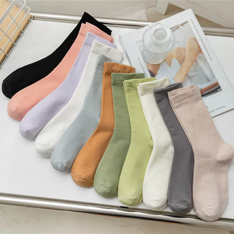 Candy color pile socks college jk socks women's solid color mid-calf socks women's ins trend manufacturer wholesale
