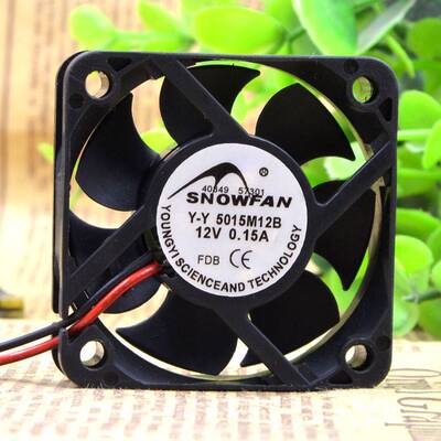 SNOWFAN YY5015M12B 12V 0.15A 5CM/厘米 50x50x15mm静音散热风扇