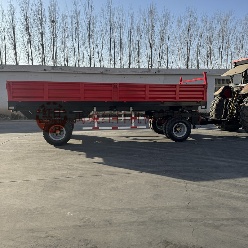 拖拉机农用运输车   双轴液压后翻自卸拉货平板拖车   农用车斗