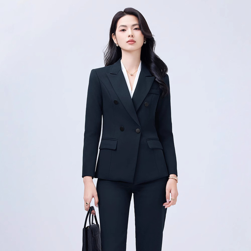 navy blue Suit suit Women's 2025 New Spring and Autumn Professional Dress Temperament Interview Work Clothes Professional suit