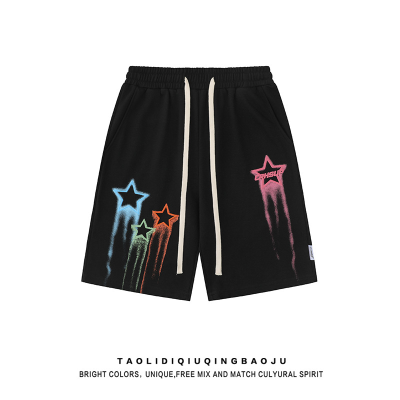 Sweatpants casual shorts men's 2023 summer high-grade fashion brand Pu Shuai plus size loose basketball five-point sports pants