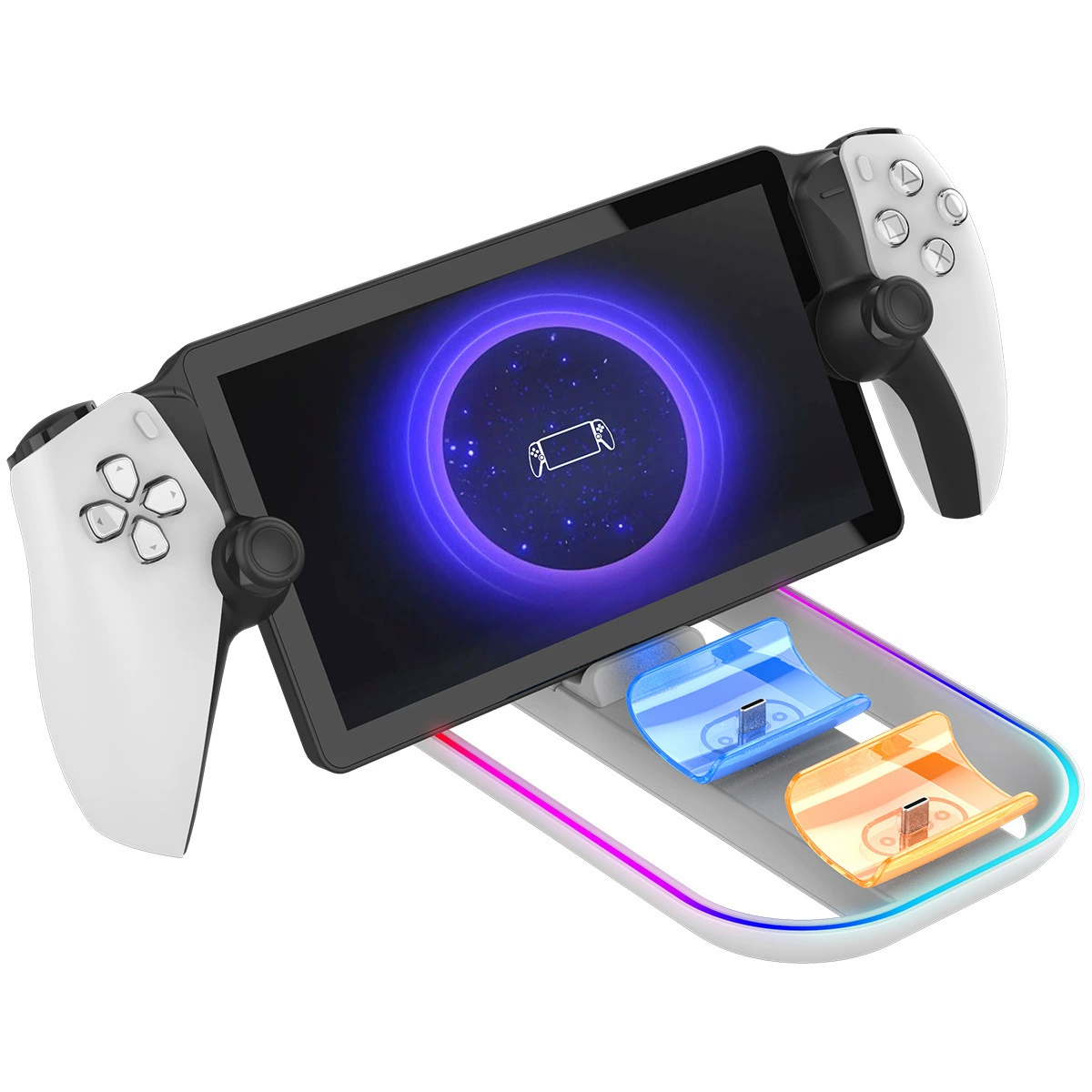 PS5 Portal струна ручной зарядной базой PS5 игровой контроллер три-в-одном с декоративным RGB светом