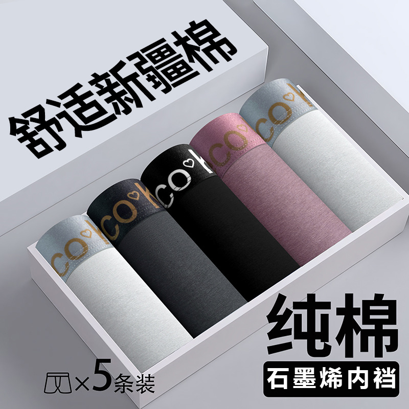 Fábrica directa ropa interior de hombre Xinjiang algodón largo pantalon antibacteriano piel respirable pantalon de hombre tamaño grande