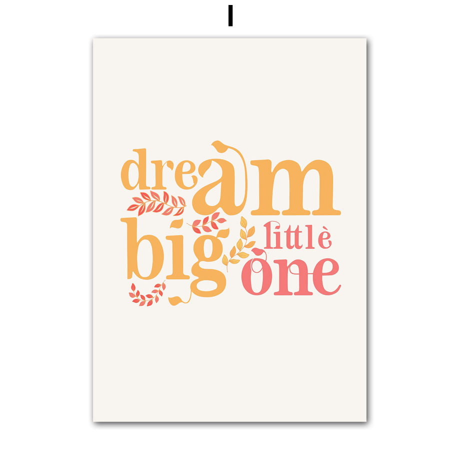 Modernes minimalistisches Kinderzimmer-Cartoon-Leinwandbild mit inspirierenden Zitaten zu Sonne, Mond und Regenbogen – ideal für Babyzimmer._voghion.com