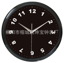 厂价直销圆形黑色挂钟 出口非洲挂钟 广告商务墙钟时钟 CLOCKS