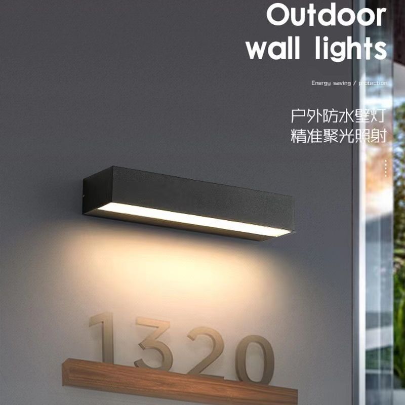 Solar Door Head Lamp Wall Washer Outdoor Wall Lamp Waterproof Garden Lamp Long House Number One Word Wall Lamp Led Lamp