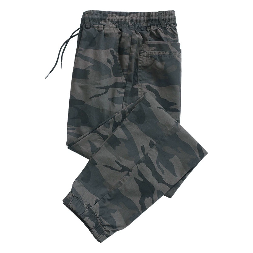 Весенне-летние брюки, мужские рабочие свободные универсальные модные камуфляжные комбинезоны с завязкой на щиколотке, повседневные брюки, рабочие брюки для охраны труда, мужская одежда