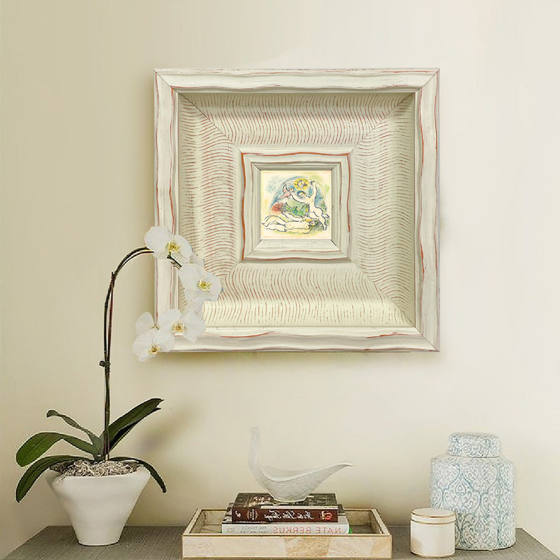 Jintai Fan American-Style Retro Solid Wood Cream-Style Picture Frame Photo Frame Customizable Size Gold White