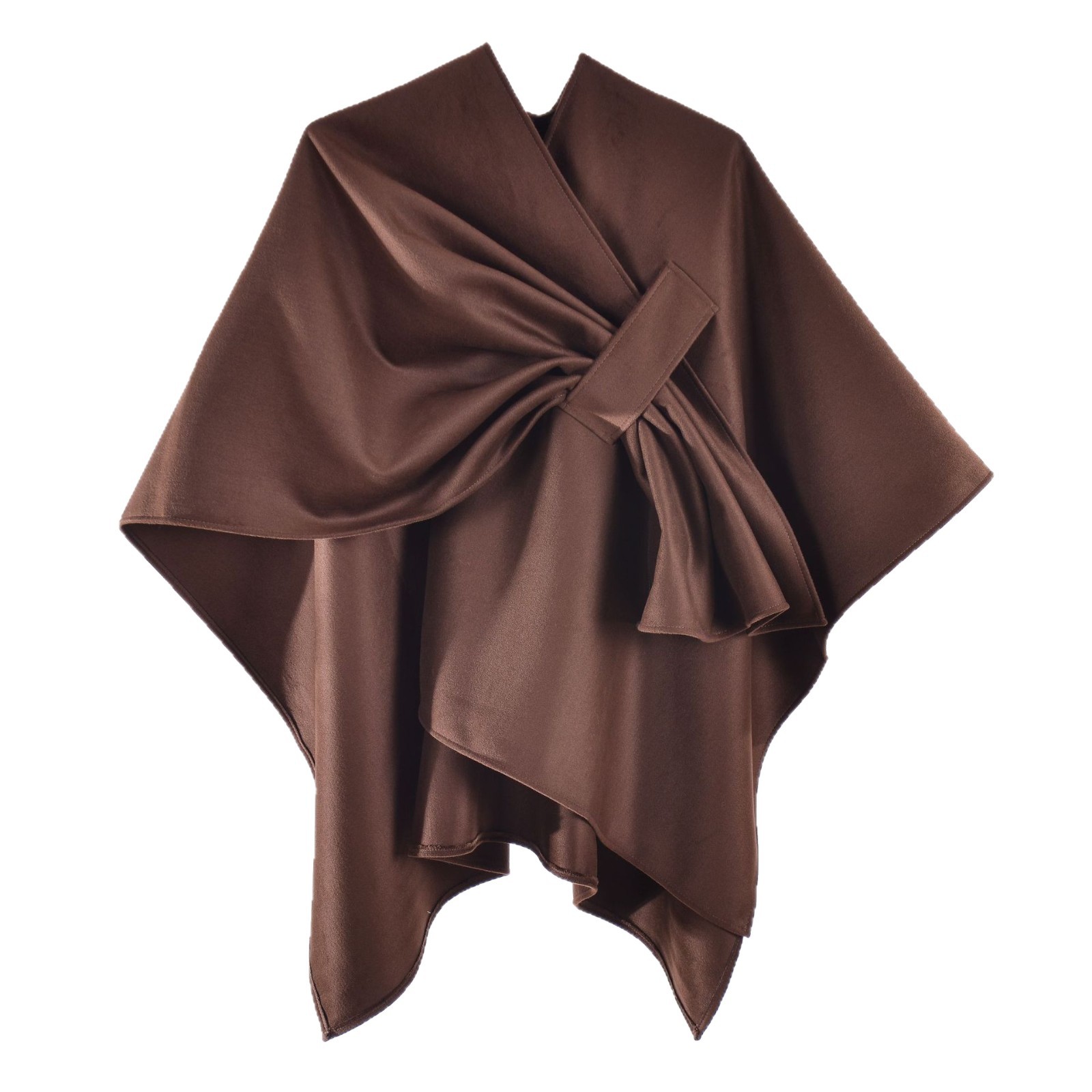 Elegant Women's Shawl Simple Solid Colour Diagonal Tie Cape Wrap_voghion.com