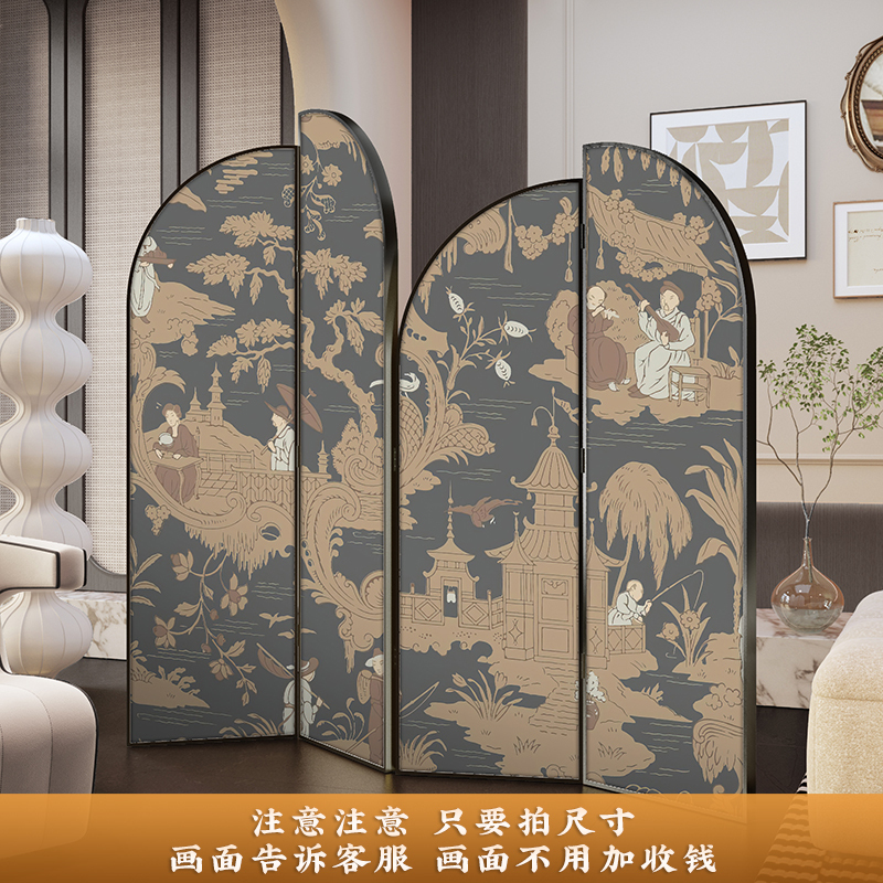 预售#铝合金金属 法式北欧轻奢屏风隔断KTV会所客厅酒店入户门装|undefined