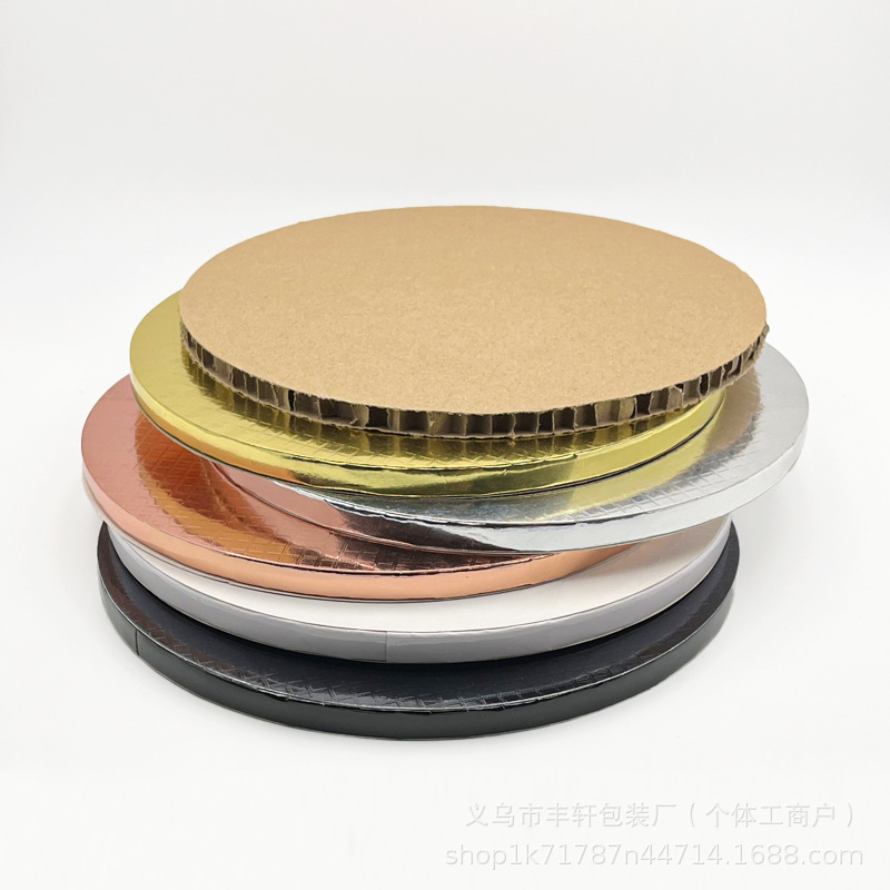 Tambores de pastel de embalaje de pastel de 6 / 8 / 10 / 12 pulgadas almohadilla de pastel de papel de panal de Navidad queso pastel de soporte