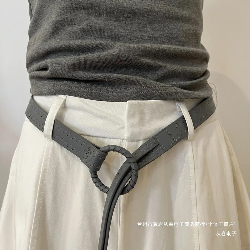 红色美式复古千禧辣妹压线纹路腰带简约高级感休闲百搭y2k皮带|undefined