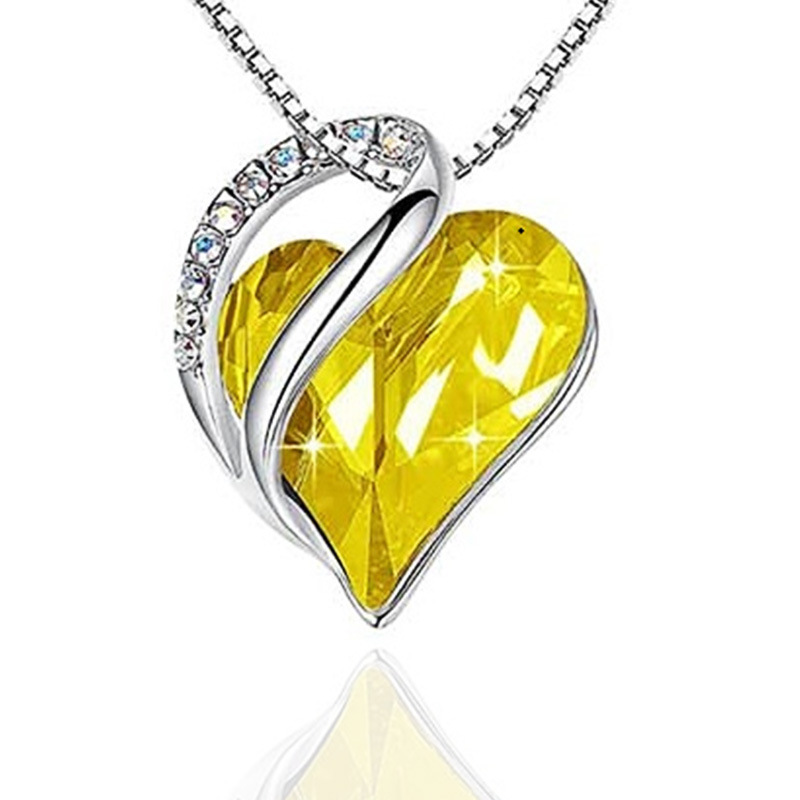 Fashion Heart Shape Artificial Crystal Plating Rhinestones Pendant Necklace 1 Piece display picture 9