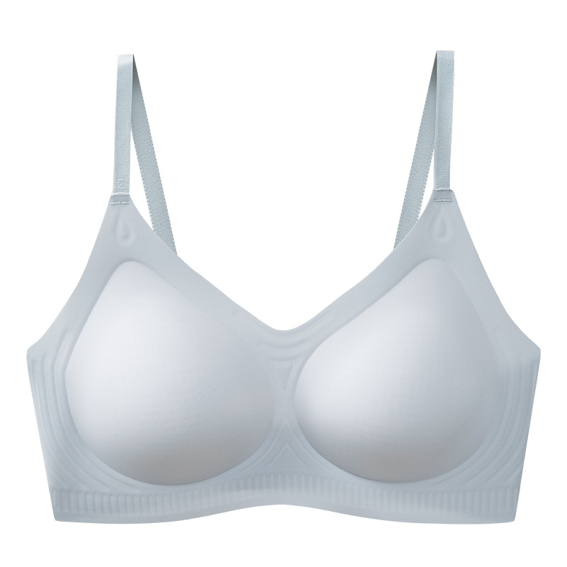 Ropa interior sin costuras de una pieza Four Seasons taza fija ultrafina tira de gelatina ropa interior pequeño pecho empuja hacia arriba el sujetador ropa exterior