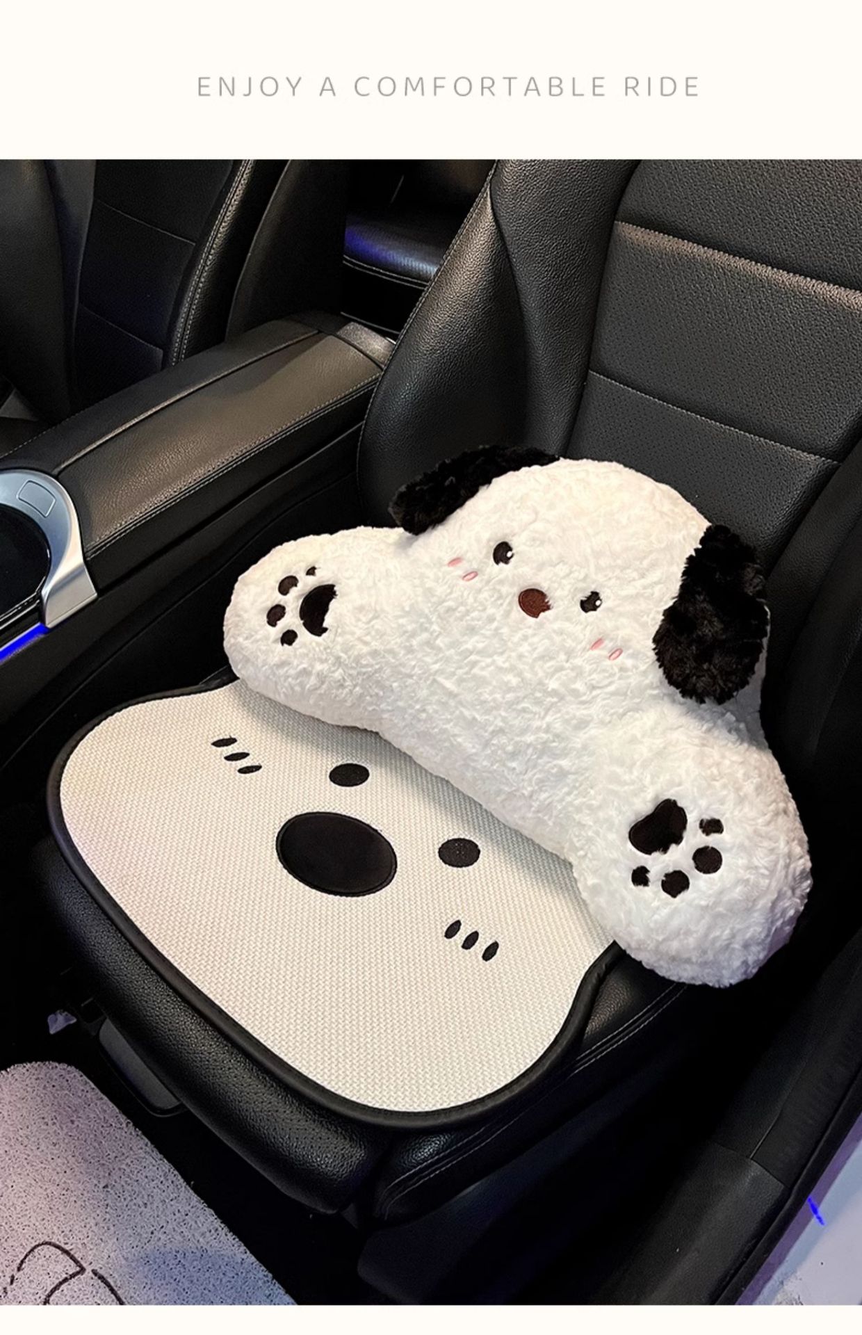 Car Seat Cushion Universal for All Seasons, Comfortable Cushion 2025 New Model, Cute Puppy Car Interior Rear Seat Cover, Cute Style