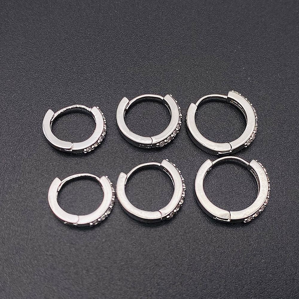 Daily Occasion 1 Piece Simple Style Geometric Inlay Copper Zircon Hoop Earrings
