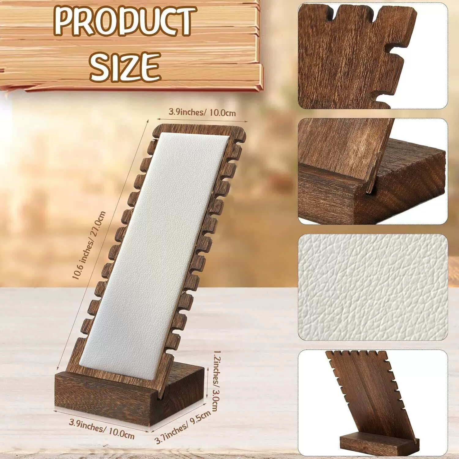 珠宝店橱窗手链吊坠陈列道具饰品首饰收纳架子可拆竹木项链展示架