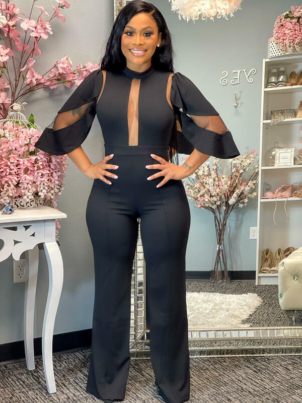 Chic Women's One Shoulder Ruffle Jumpsuit High Waist Loose Fit Fashionable Romper_ecoleips.com