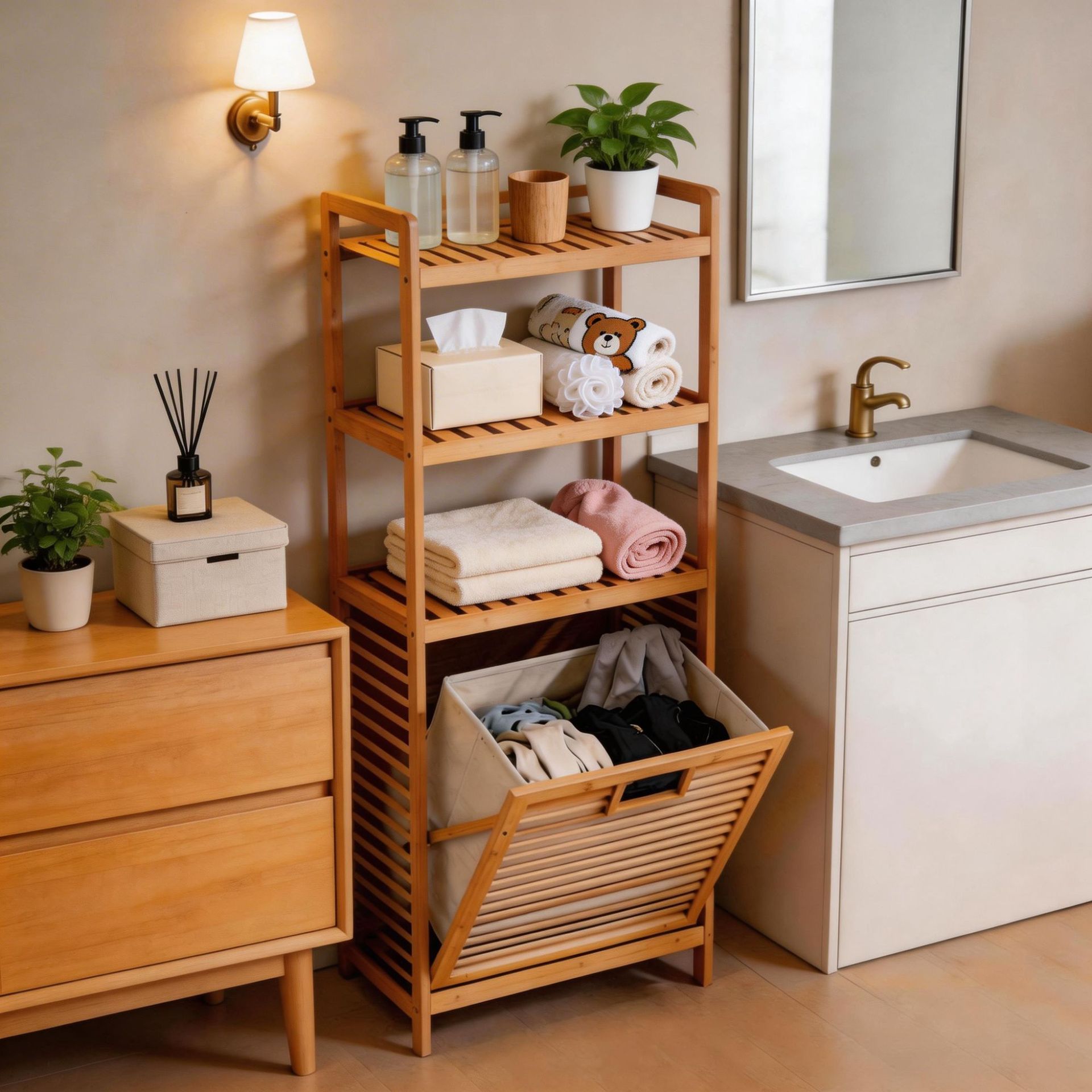 Dirty Laundry Basket, Dirty Clothes Storage Basket, Laundry Hamper, Household Bathroom Storage Rack, Clothes Basket