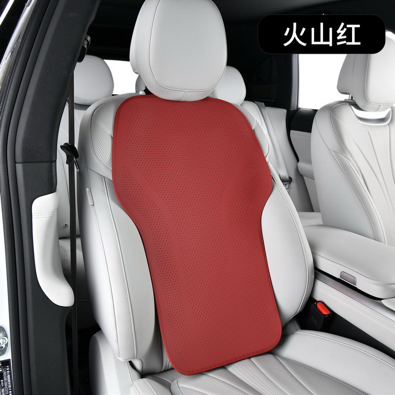 Integrated backrest-perforated leather burgundy