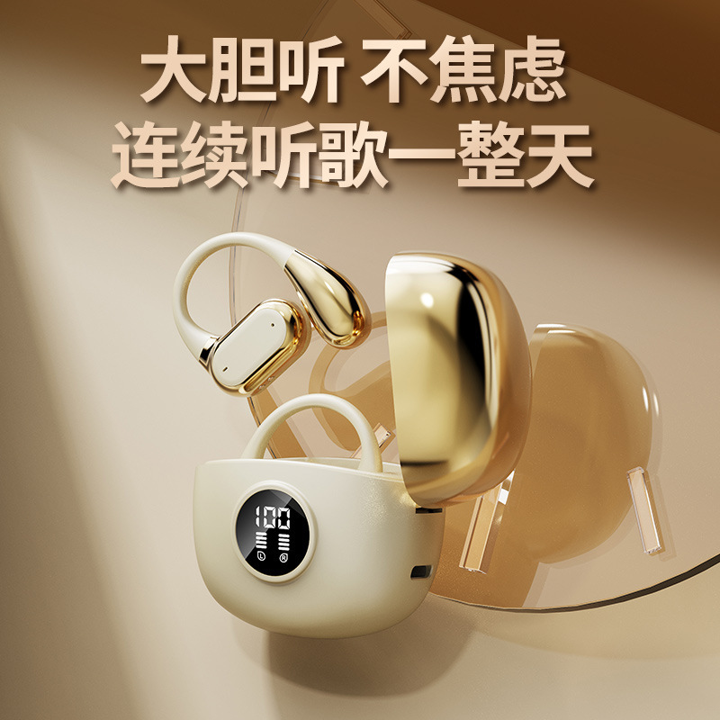 跨境爆款Q17蓝牙耳机双耳带数显挂耳式高音质超清通话音乐耳机