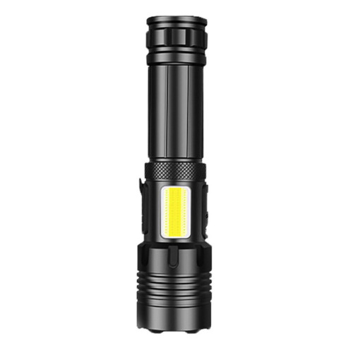 Cross-border exclusive P70 flashlight COB side light telescopic zoom ultra-bright searchlight outdoor portable bright flashlight