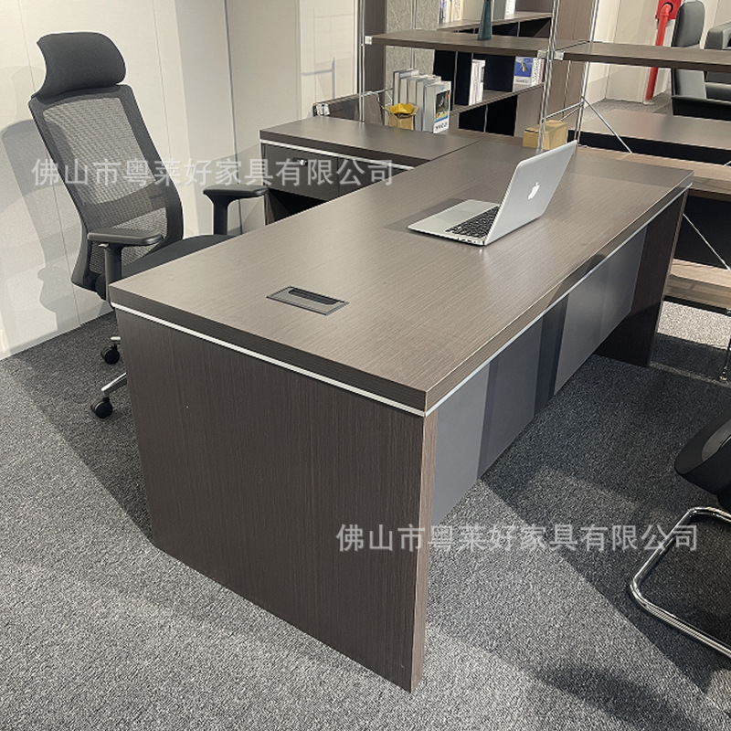 Modern Minimalist Executive Desk Office Furniture Manager Desk Office Single Supervisor Desk with Side Cabinet Administrative Desk