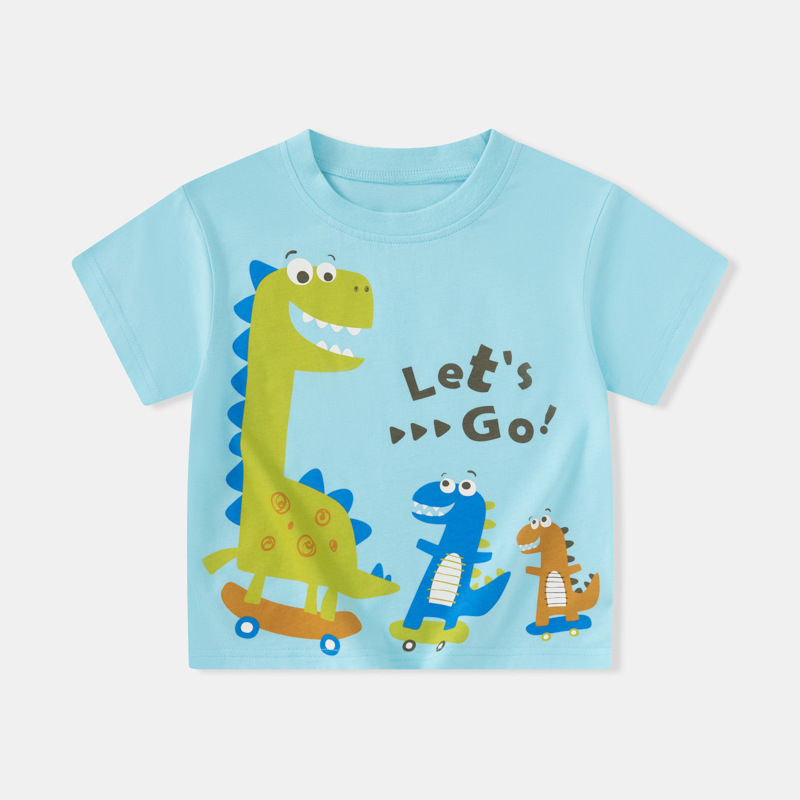 Betop ropa infantil transfronteriza al por mayor verano niños camiseta de manga corta dinosaurio dibujos animados niño ropa de bebé una pieza