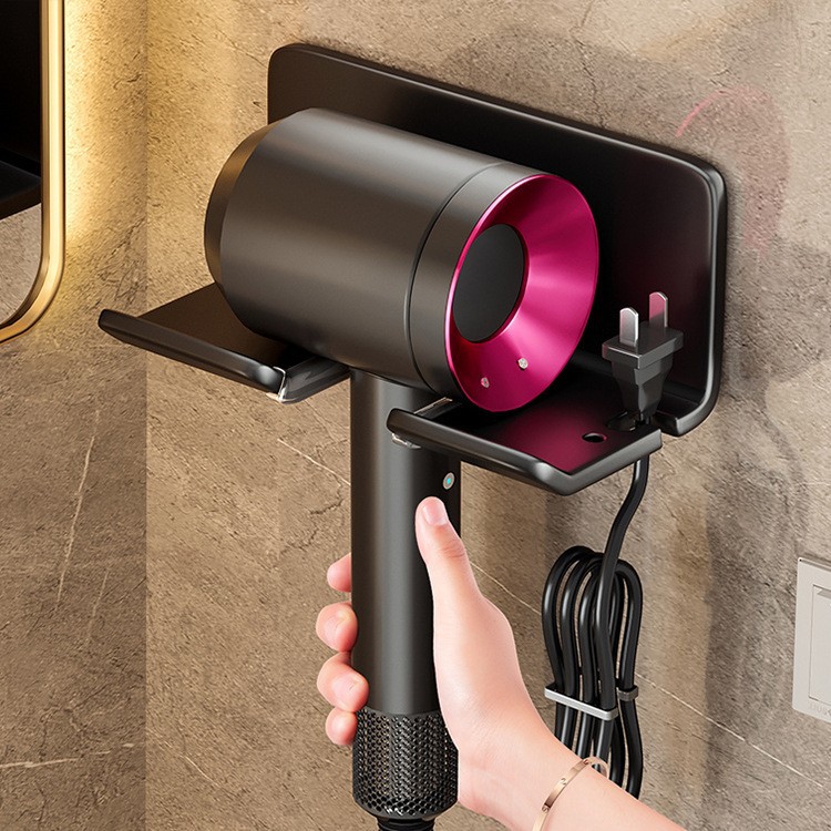 Secador de pelo de almacenamiento de rack ponche libre de baño montado en la pared secador de pelo soporte de baño secador de pelo rack de almacenamiento de rack