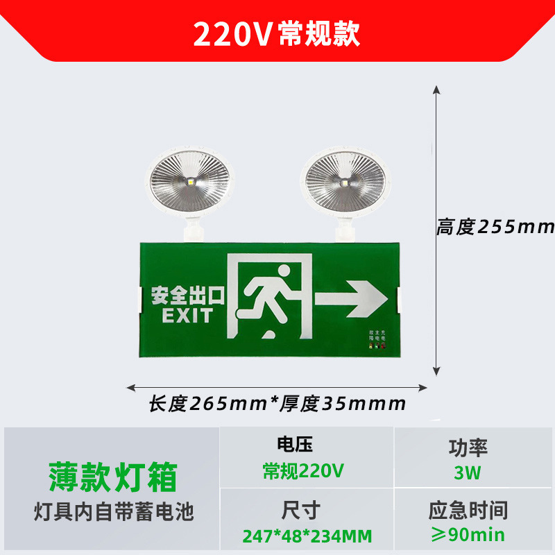 井伦新国标消防应急照明灯a型集中控制不锈钢36v安全出口指示灯|undefined