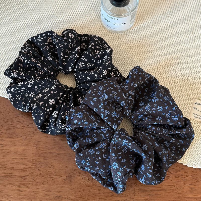 韩系温柔碎花大肠发圈女高级感大号丸子头发绳发量多网红头绳发饰|undefined
