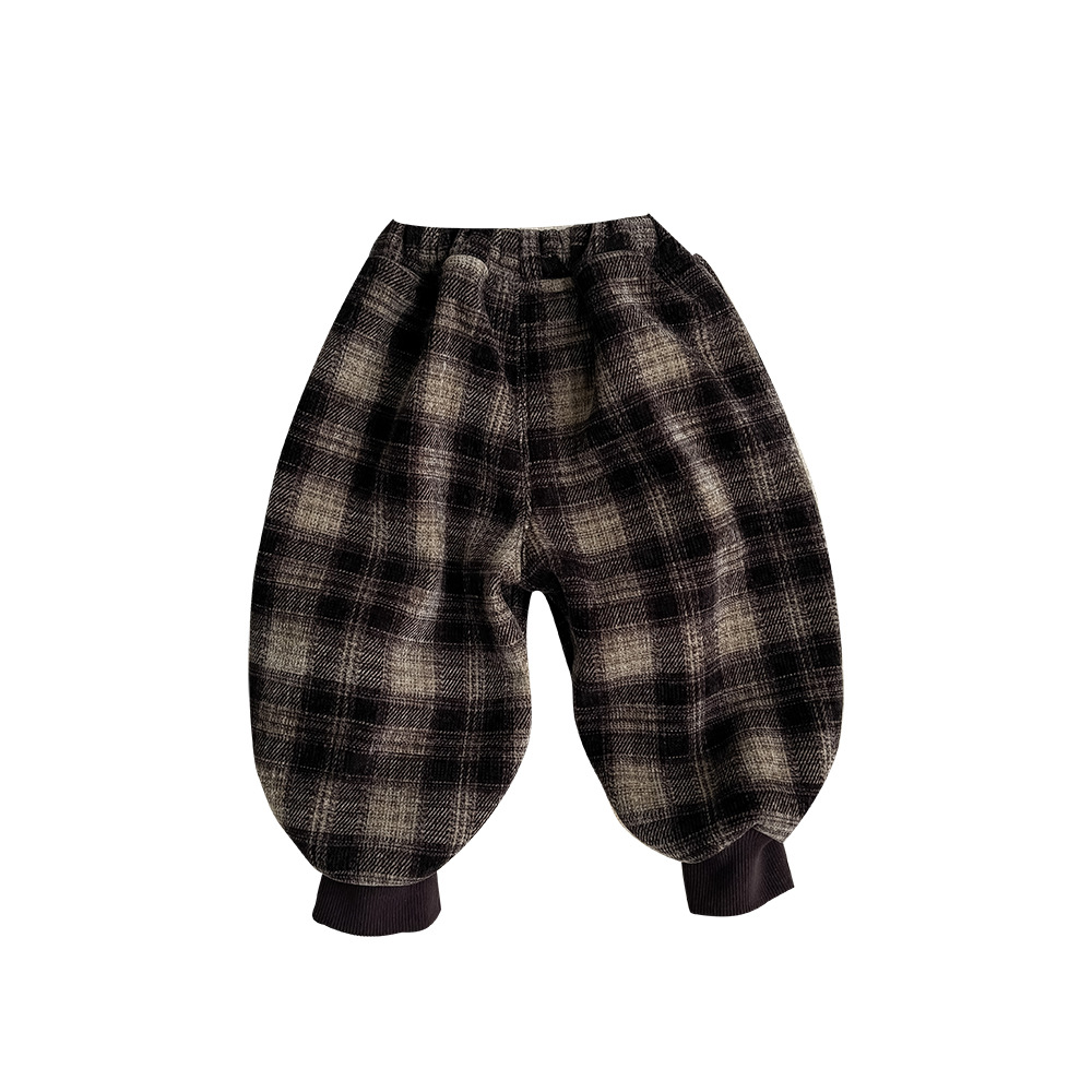 [Personalizado] Versión coreana de los nuevos modelos de otoño e invierno para bebés y niños pequeños, cómodos pantalones exteriores, pantalones de pata de gallo de todo fósforo para bebés image 5