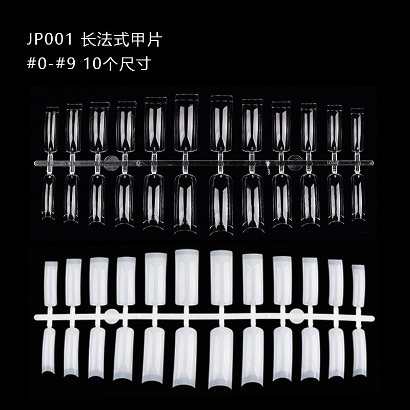 Nail art practice hand, nail art tips, wearable nail tips, full-size nail extensions, JP001 long French nail tips Nail art practice hand, nail art tips, wearable nail tips, full-size nail extensions, JP001 long French nail tips