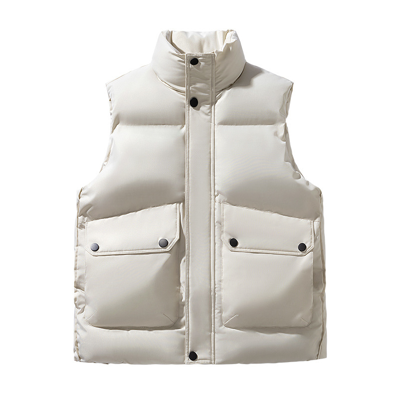 Montaña multi-bolsillo sin mangas hombro cross-border chaleco de arroz blanco herramientas al aire libre chaleco de plumón hombre de alta gama personalizado