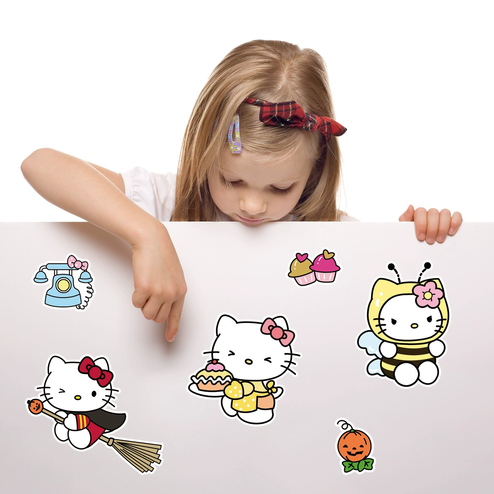 Hello Kitty, санрио, головоломка, интерактивная наклейка, для детей и родителей