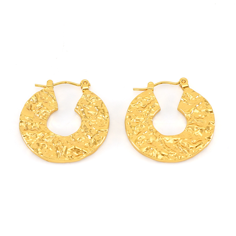 Women's Gender 1 Pair Basic Modern Style Classic Style Geometric Heart Shape Plating 304 Stainless Steel 18K Gold Plated Hoop Earrings