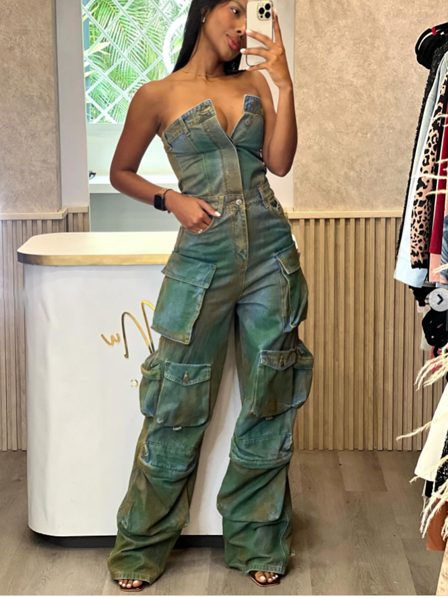 Mono sin tirantes con estampado de camuflaje, estilo europeo y americano, sexy y moderno para mujer, novedad de primavera 2026.