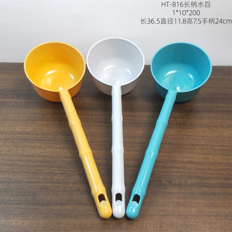 HT-816 cuchara de agua de mango largo 65g longitud 36,5 diámetro 11,8 altura 7,5 mango 24cm