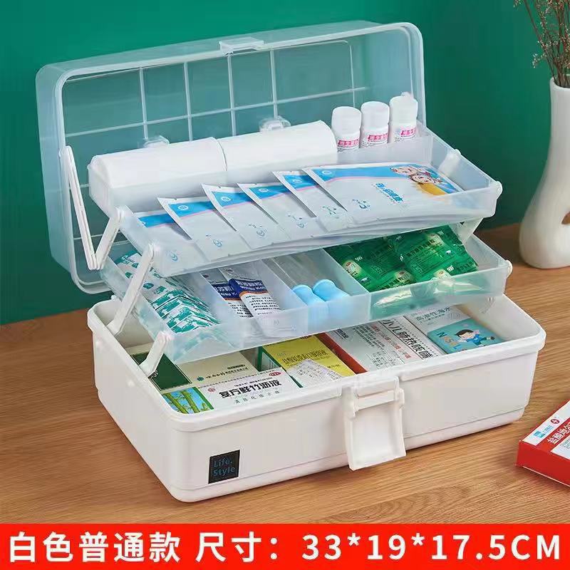 Caja de medicina familiar caja de almacenamiento multicapa caja de almacenamiento de medicina de gran capacidad caja de medicina de primeros auxilios caja médica caja de primeros auxilios para el hogar