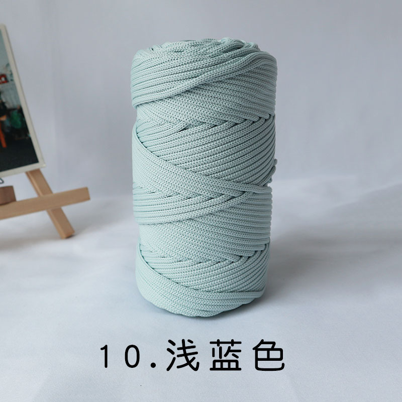 Antraceno Mengyuan 300g 4mm gran rollo redondo hilo gancho bolsa Alfombra tejida cuerda redonda ins viento gradiente Mat línea